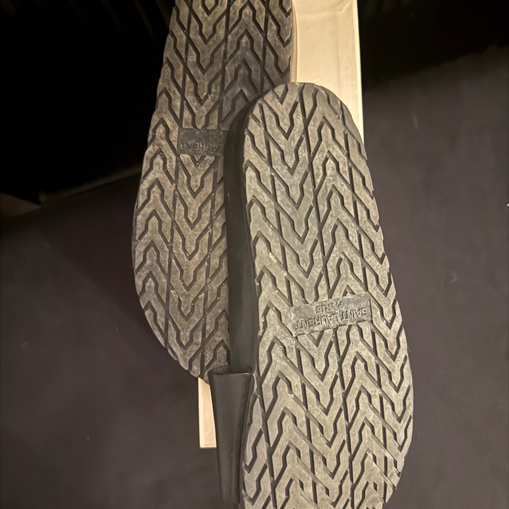 Saint Laurent black Leather Slide Sandals - Picture 5 of 5
